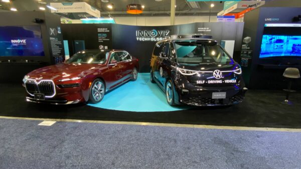 cars at CES booth