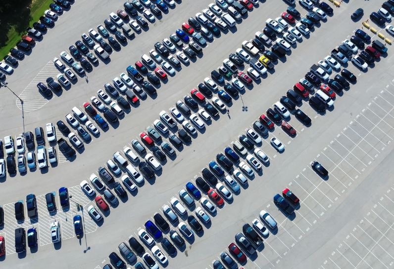 parking lot with cars