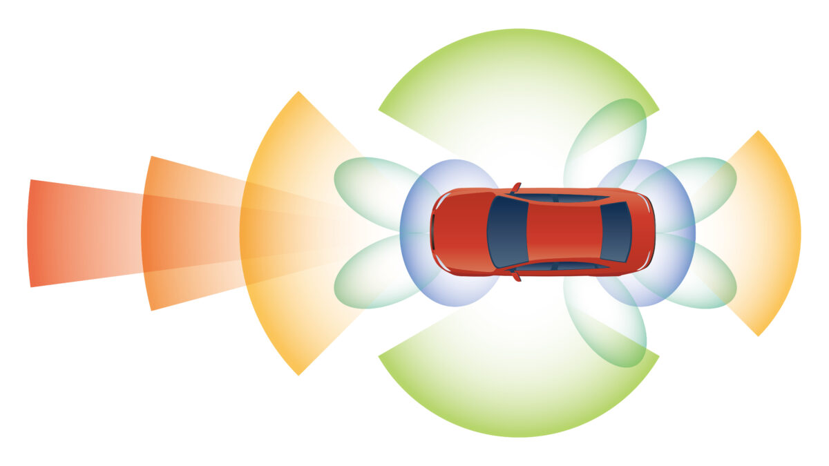 Illustration of an autonomous car